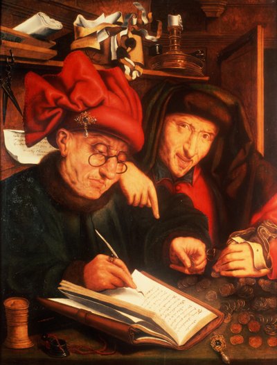 The Money Lenders, after Massys by Jan Anthonisz. van Ravesteyn